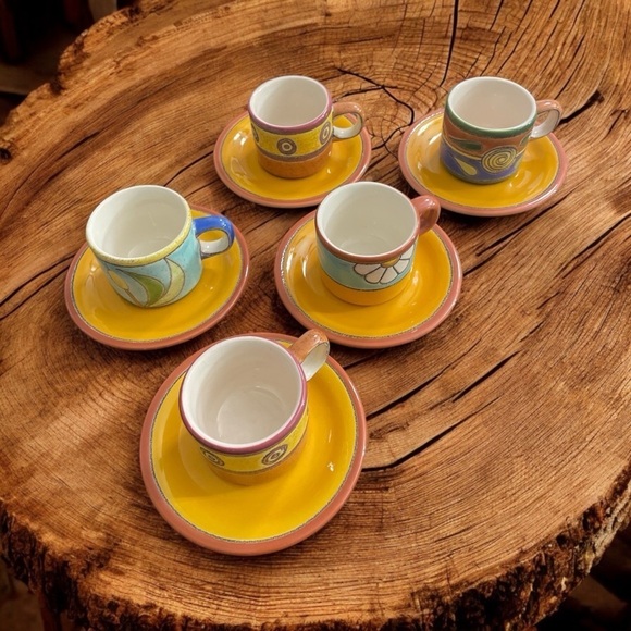 Vintage Modern Vega hand-painted espresso, teacup saucer made in Ecuador. - Picture 6 of 9